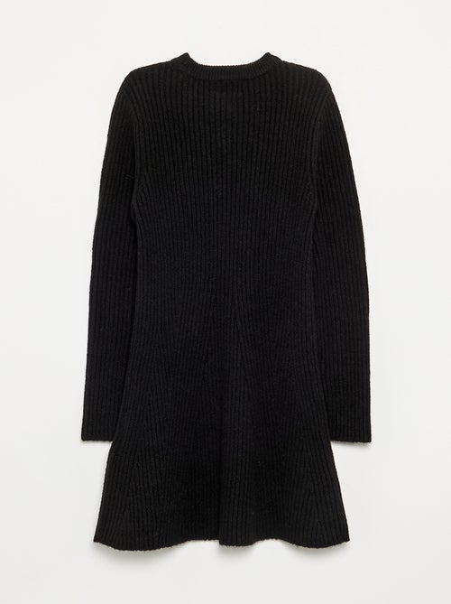 Robe en tricot côtelé à manches longues - Kiabi