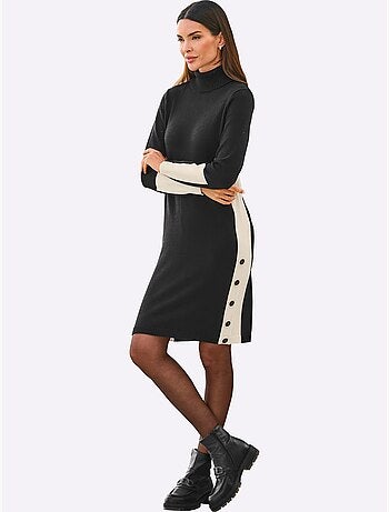 Robe En Tricot Détails Contrastés - Taille Standard - Helline