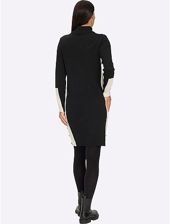 Robe En Tricot Détails Contrastés - Taille Standard - Helline