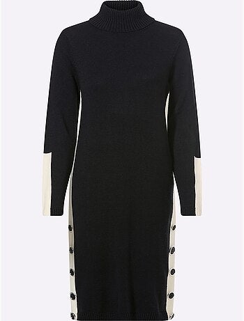 Robe En Tricot Détails Contrastés - Taille Standard - Helline