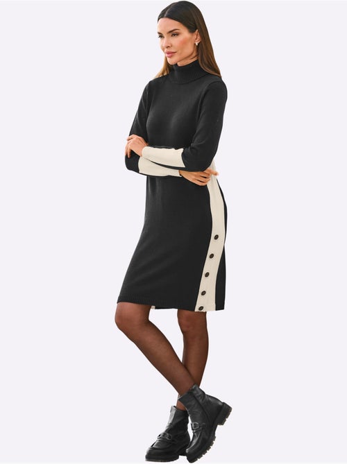Robe En Tricot Détails Contrastés - Taille Standard - Helline - Kiabi Robe En Tricot Détails Contrastés - Taille Standard - Helline - Kiabi