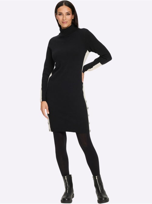 Robe En Tricot Détails Contrastés - Taille Standard - Helline - Kiabi Robe En Tricot Détails Contrastés - Taille Standard - Helline - Kiabi