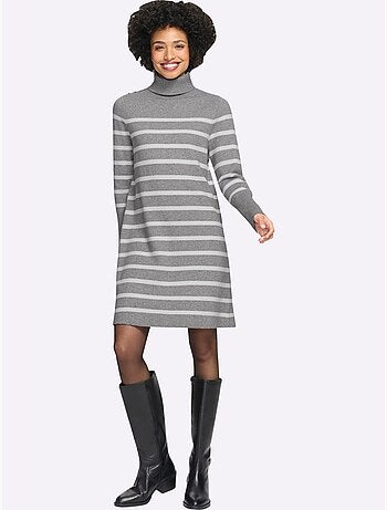Robe en tricot jolies rayures - taille standard - helline