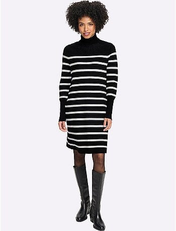 Robe en tricot jolies rayures - taille standard - helline