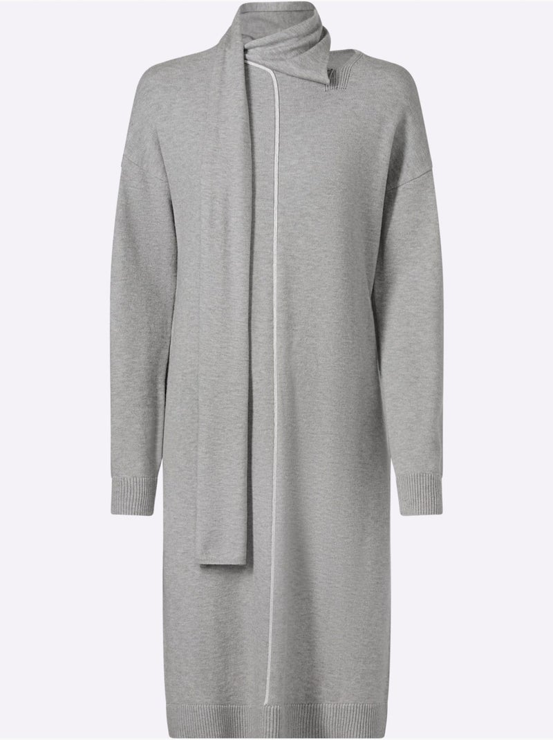 Robe en tricot livré avec l'écharpe - taille standard - helline Beige gris - Kiabi