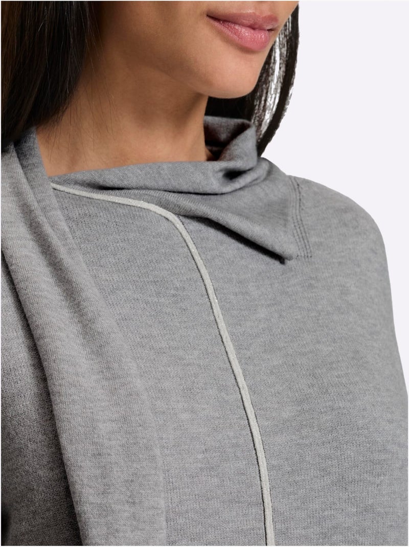 Robe en tricot livré avec l'écharpe - taille standard - helline Beige gris - Kiabi