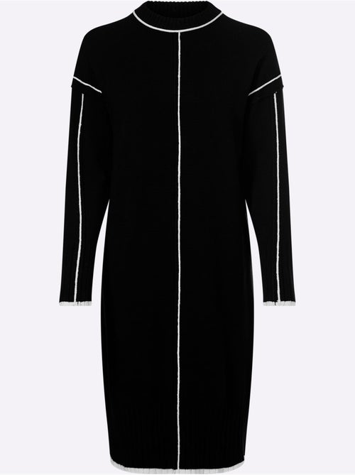 Robe en tricot passepoils contrastés tendance - taille standard - helline - Kiabi Robe en tricot passepoils contrastés tendance - taille standard - helline - Kiabi