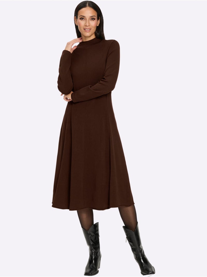 Robe En Tricot Qualité Viscose Douce - Taille Standard - Helline Marron/Choco - Kiabi