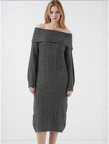 Robe en tricot surdimensionnée à épaules dénudées bdart