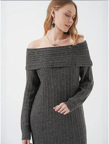 Robe en tricot surdimensionnée à épaules dénudées bdart