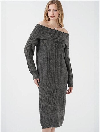 Robe en tricot surdimensionnée à épaules dénudées bdart