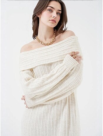 Robe en tricot surdimensionnée à épaules dénudées bdart