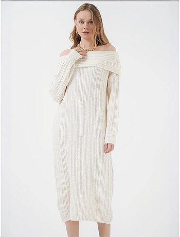 Robe en tricot surdimensionnée à épaules dénudées bdart