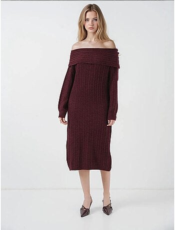 Robe en tricot surdimensionnée à épaules dénudées bdart