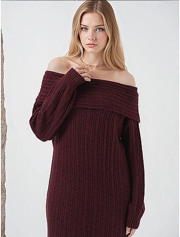 Robe en tricot surdimensionnée à épaules dénudées bdart