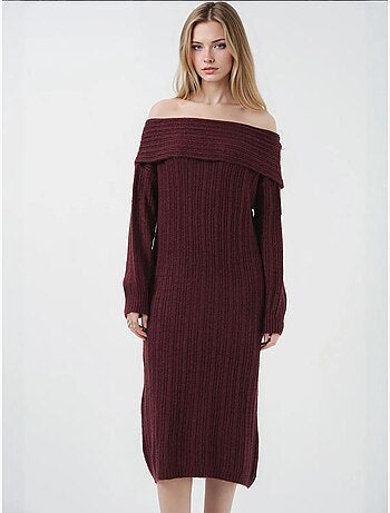 Robe en tricot surdimensionnée à épaules dénudées bdart