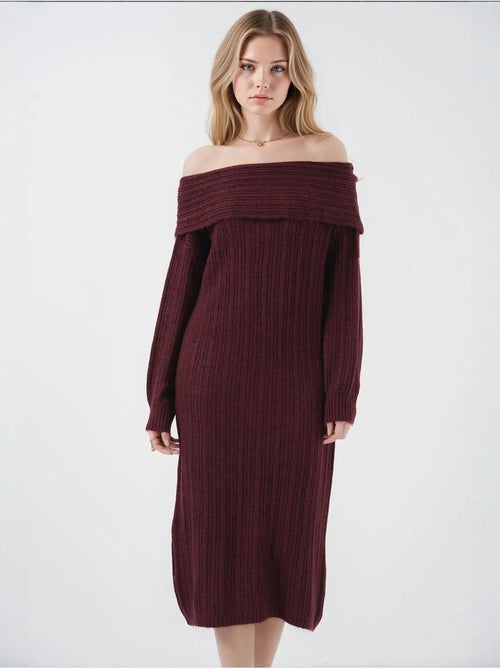 Robe en tricot surdimensionnée à épaules dénudées bdart - Kiabi