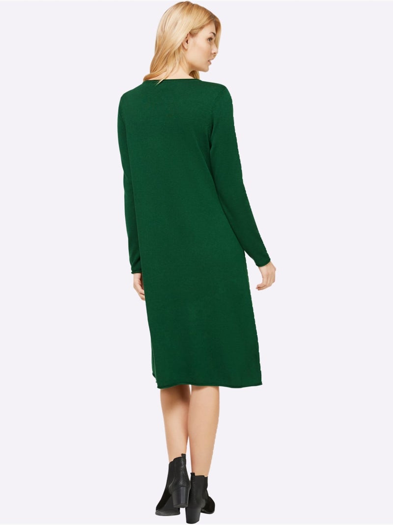 Robe En Tricot Tricot Affinant - Taille Standard - Helline Beige/Vert - Kiabi