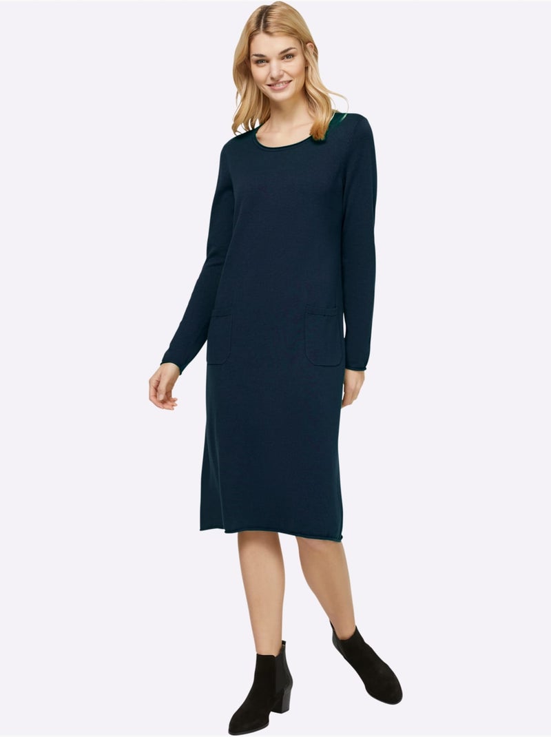 Robe En Tricot Tricot Affinant - Taille Standard - Helline Bleu marine - Kiabi