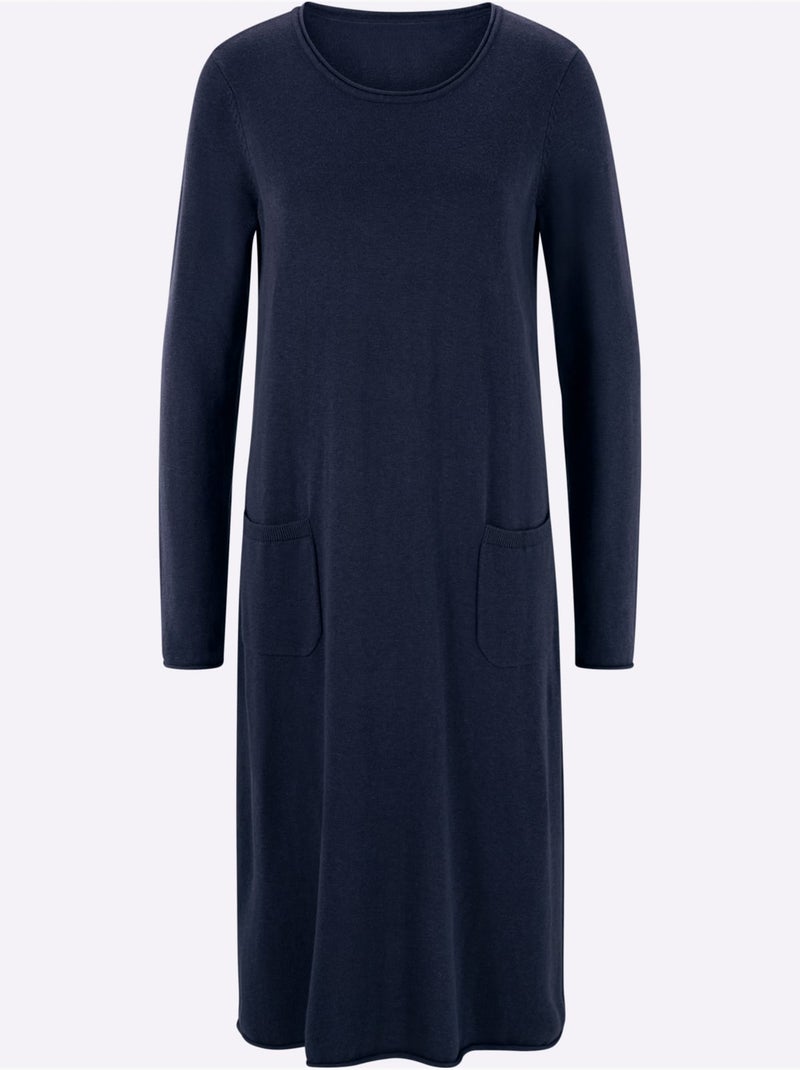 Robe En Tricot Tricot Affinant - Taille Standard - Helline Bleu marine - Kiabi