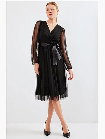 Robe en tulle à col cache-cœur bdart