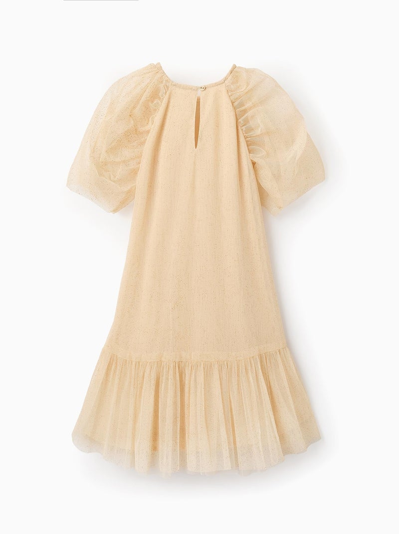 Robe en Tulle à Paillettes Beige clair - Kiabi