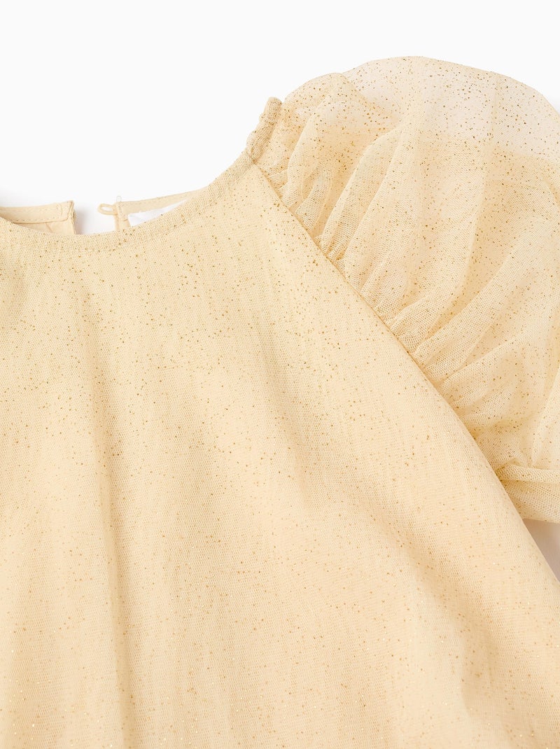 Robe en Tulle à Paillettes Beige clair - Kiabi