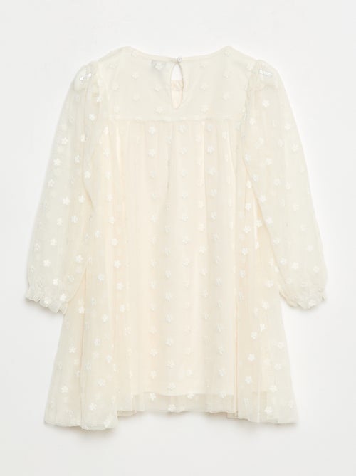 Robe en tulle avec broderies fleurs - Kiabi