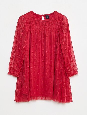 Robe en tulle avec broderies fleurs