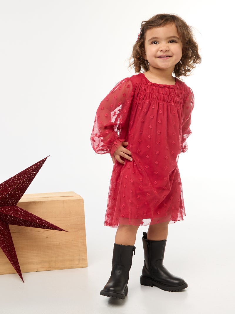 Robe Bébé Fille 6-9 Mois John Lewis - Imprimé Cerf & Fleurs Brodé - 100% Coton - Neuf Avec étiquettes