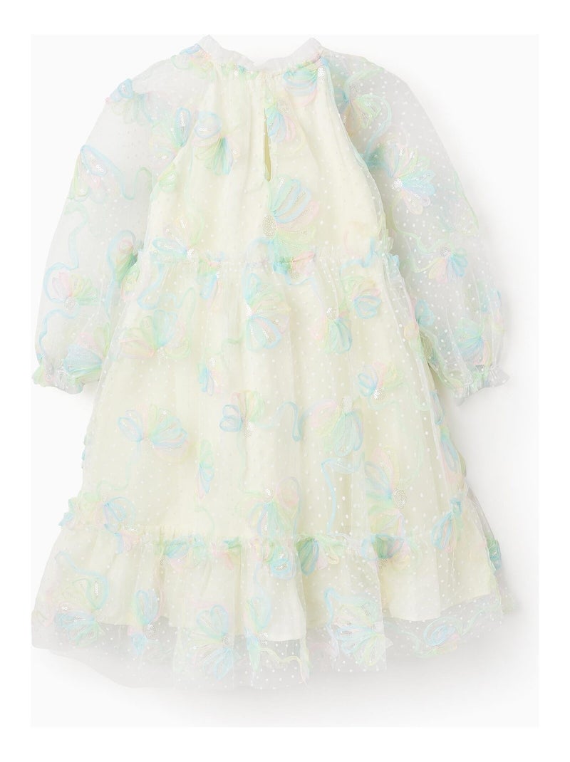 Robe en Tulle avec Paillettes Blanc - Kiabi