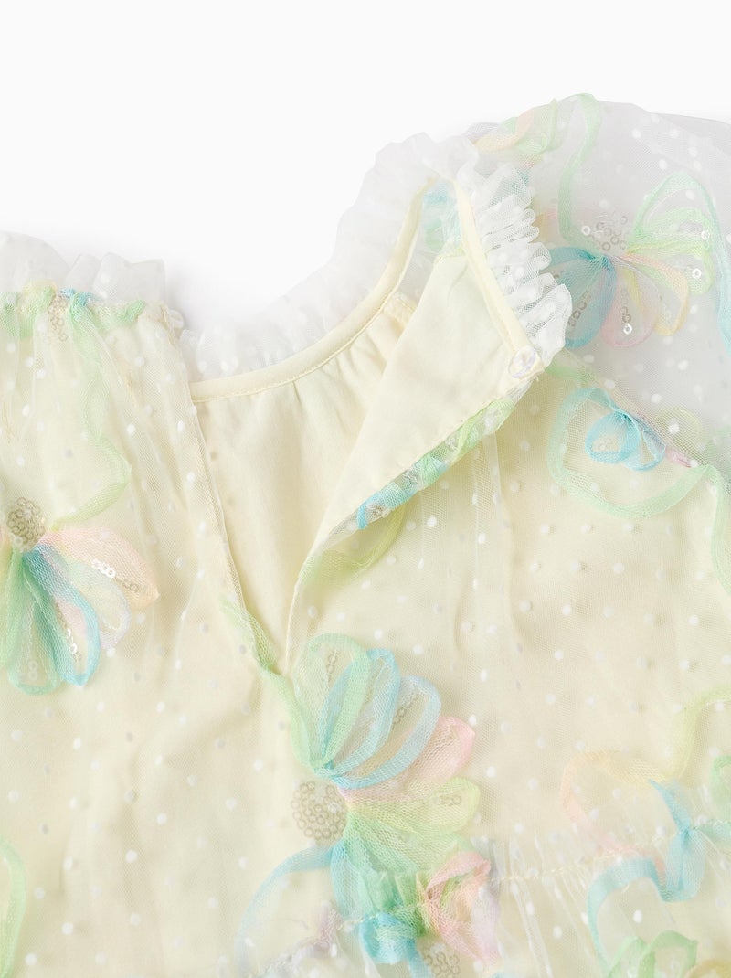 Robe en Tulle avec Paillettes Blanc - Kiabi