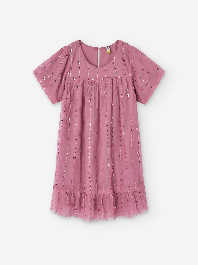 Robe en Tulle avec Paillettes Rose foncé - Kiabi