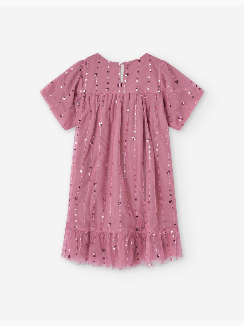 Robe en Tulle avec Paillettes Rose foncé - Kiabi