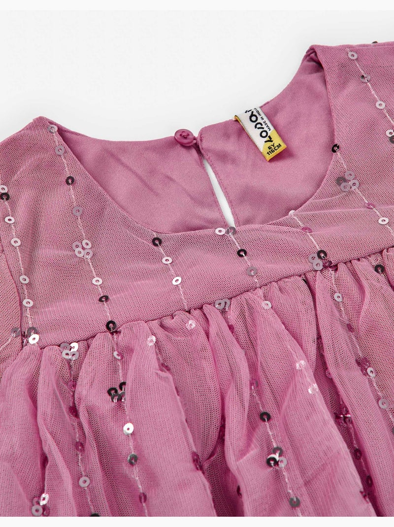 Robe en Tulle avec Paillettes Rose foncé - Kiabi