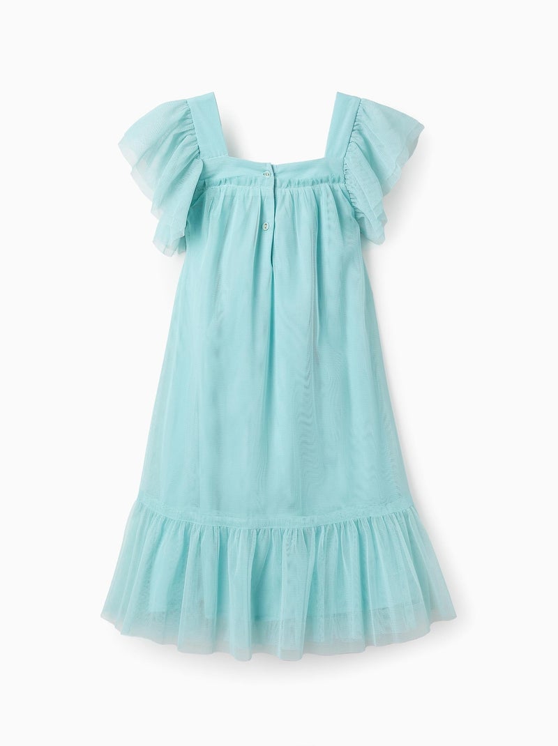Robe en Tulle avec Papillons Bleu clair - Kiabi