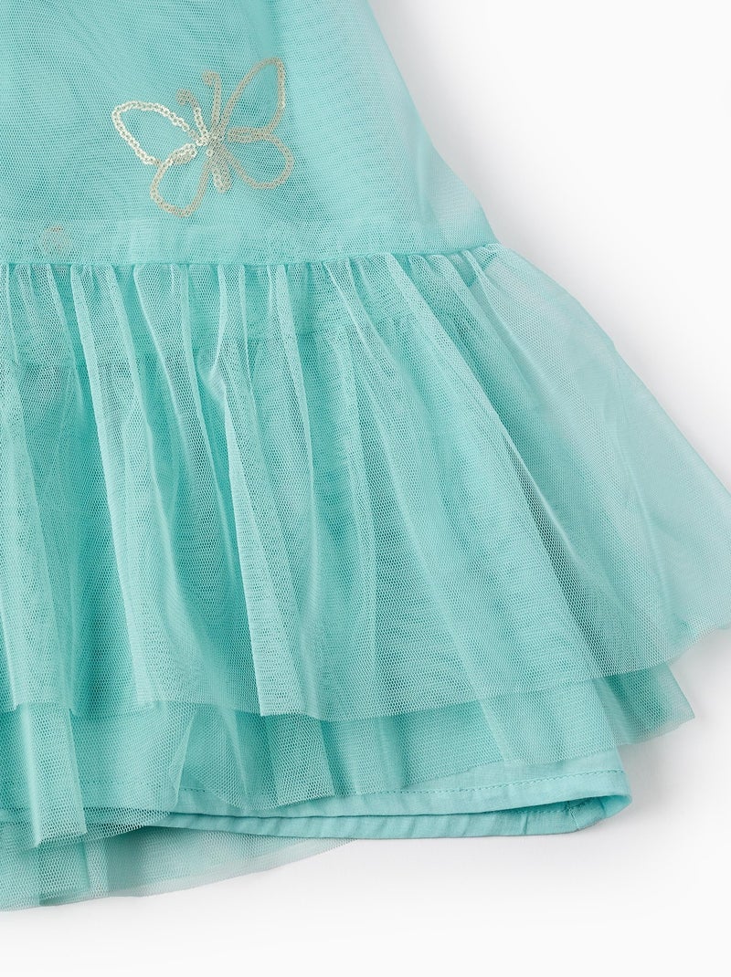 Robe en Tulle avec Papillons Bleu clair - Kiabi
