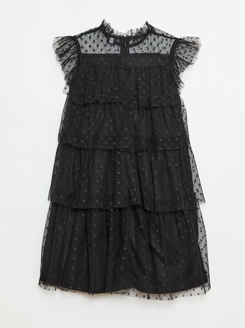 Robe en tulle avec volants et motif à pois 'Halloween' - Kiabi
