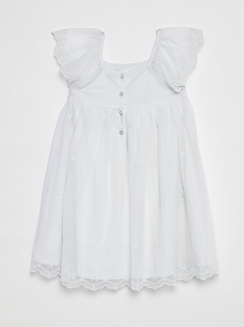 Robe en tulle brodée blanc - Kiabi
