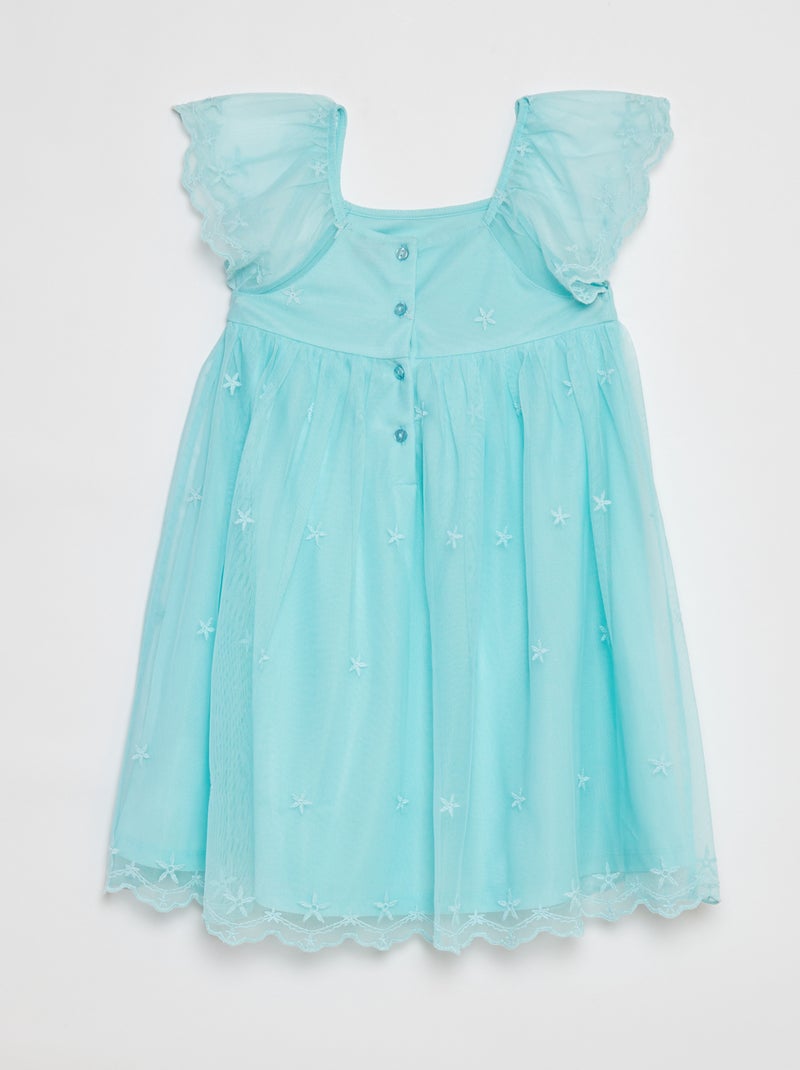 Robe en tulle brodée BLEU - Kiabi