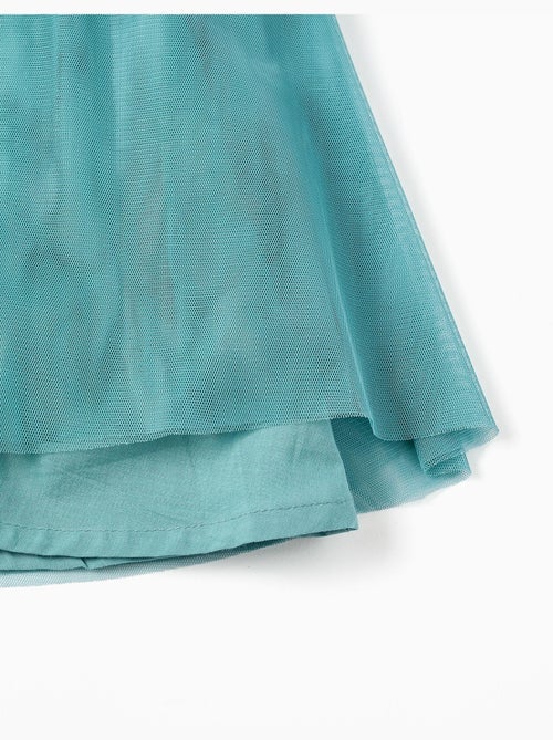 Robe en tulle sans manches à volants et fleurs - Kiabi