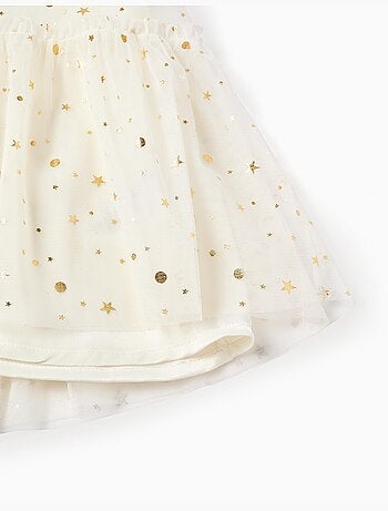 Robe en tulle sans manches avec volants et étoiles
