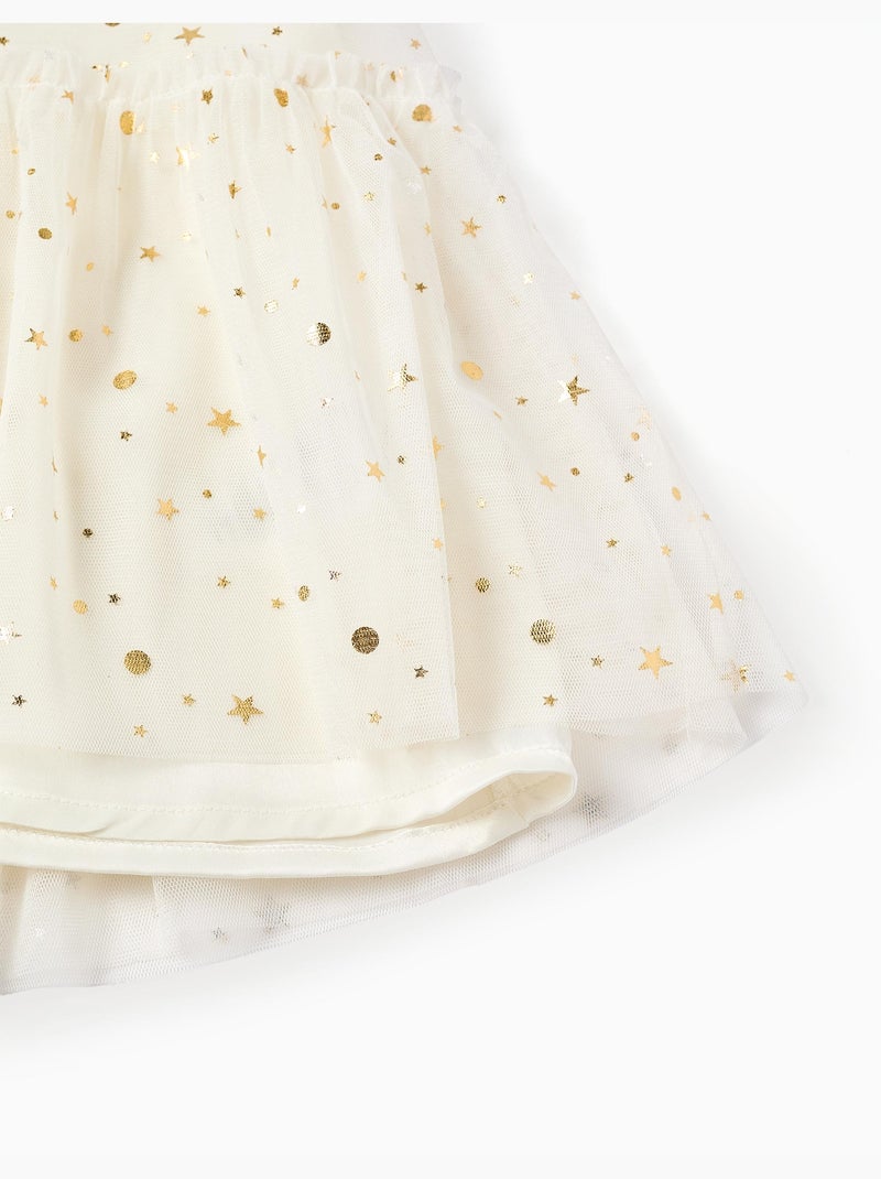 Robe en tulle sans manches avec volants et étoiles Blanc - Kiabi