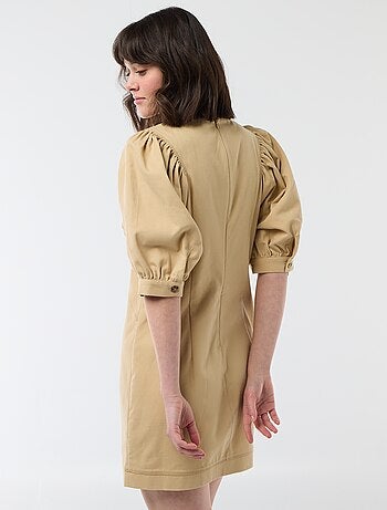 Robe en twill à manches bouffantes