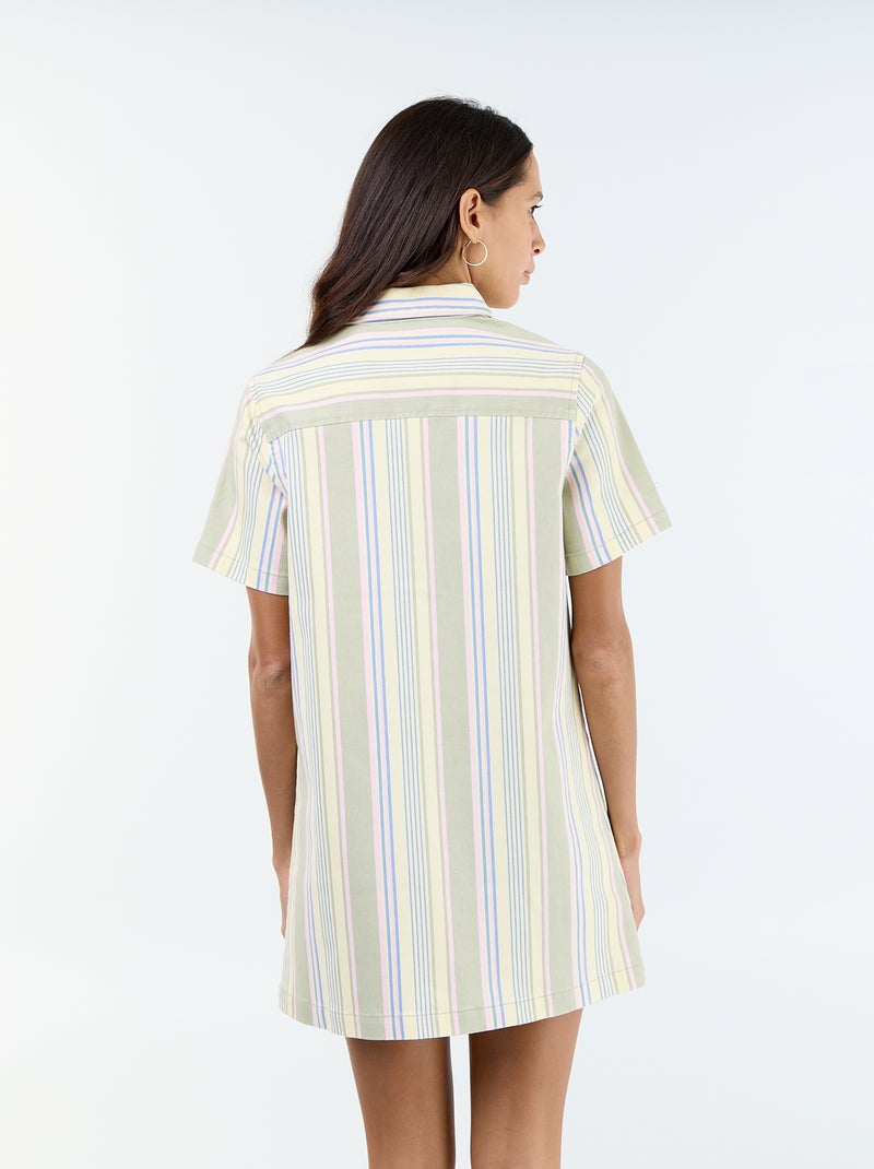 Robe en twill coupe courte Blanc - Kiabi