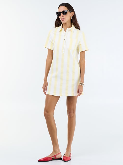 Robe en twill coupe courte - Kiabi