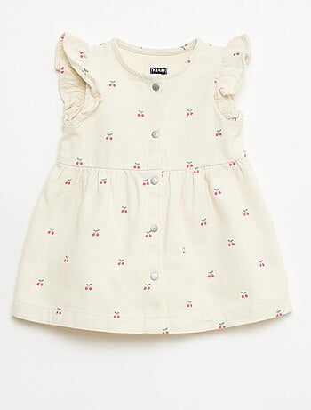 Robe en twill rayée à manches courtes