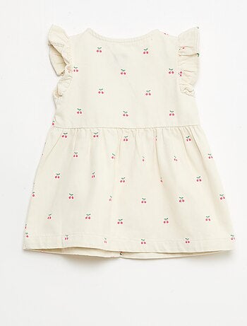 Robe en twill rayée à manches courtes