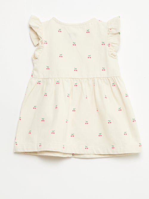 Robe en twill rayée à manches courtes - Kiabi