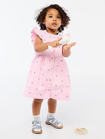 Robe en twill rayée à manches courtes